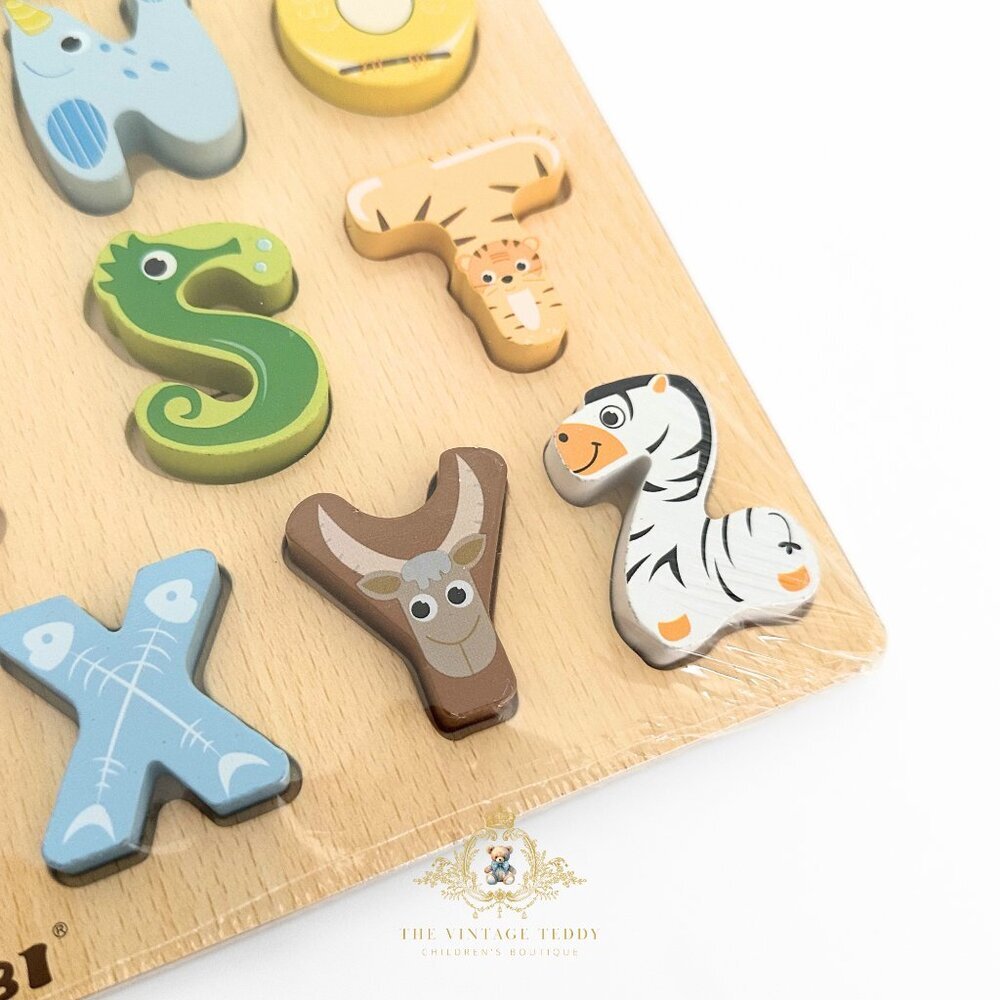 NWT Cute Wooden Alphabet Animal Characters Fun Play Set Kids Early Learning Toys - Picture 4 of 4